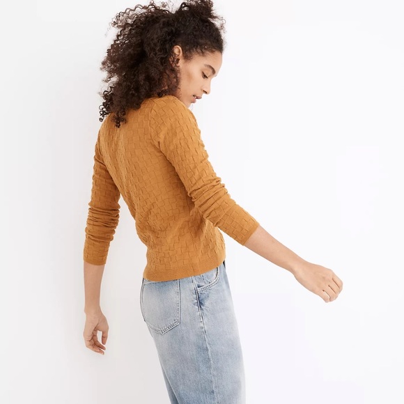 Madewell Malvern Slim Cardigan Sweater in Antique Gold - Picture 2 of 6